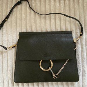 Chloe Faye Calfskin Medium Shoulder Bag Green